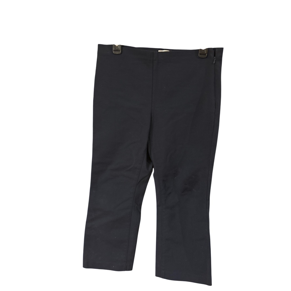 Ecru‎ Navy Blue Side Zip Cropped Flare Stretch Pants Womens Size 10